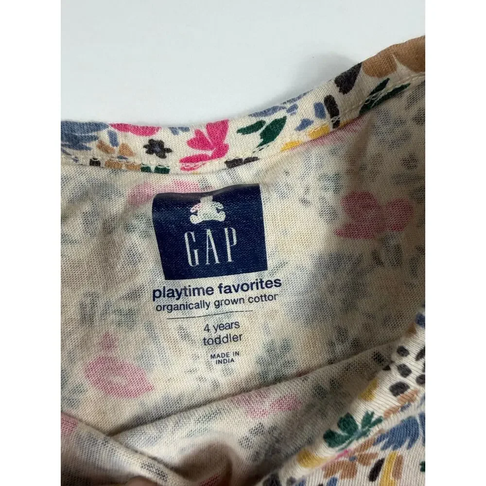 Gap Playtime Favorites Organic Cotton Floral Pocket Dress Size 4 Years